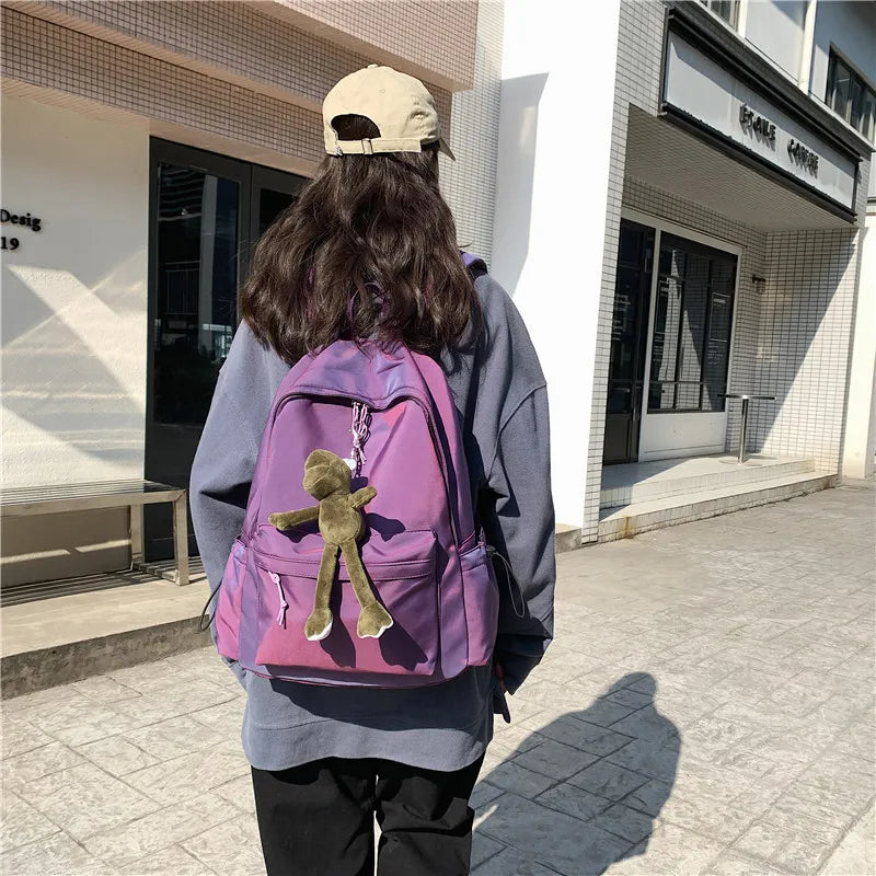 HOCODO Women's Backpack Female Fashion New Backpack Unisex Large Capacity Laptop Backpack Nylon Lady Schoolbag Cute Student Bag