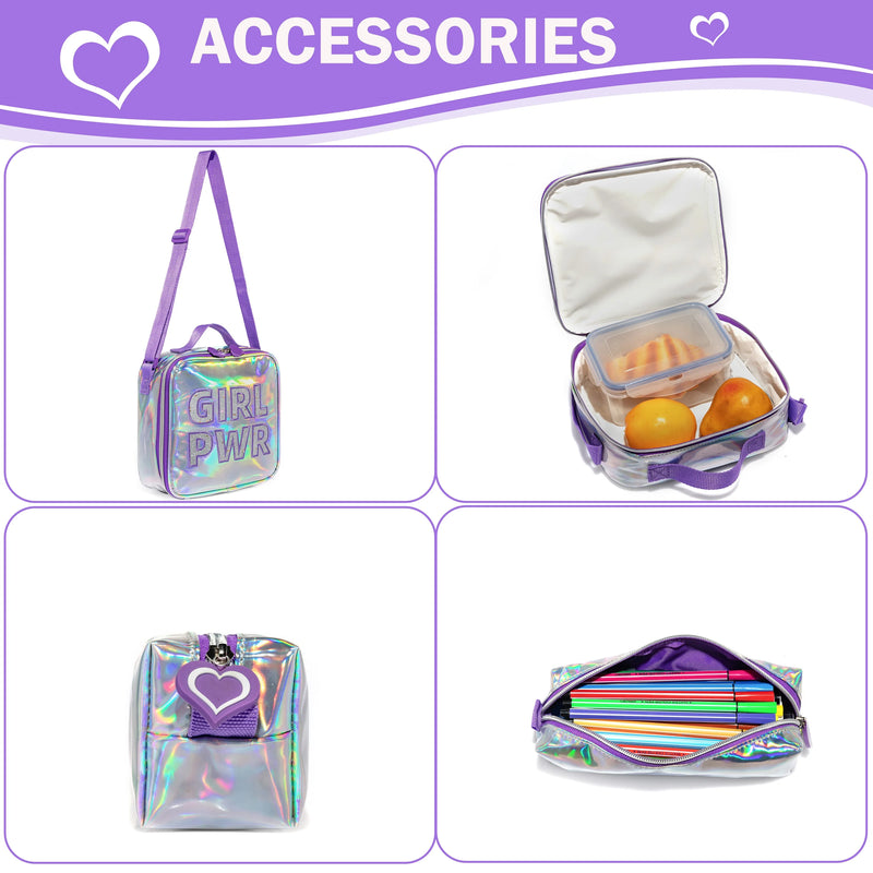 Mochila escolar para meninas, crianças Bookbag, Elementary Kindergarten Students, Travel Bag com lancheira e Penbag