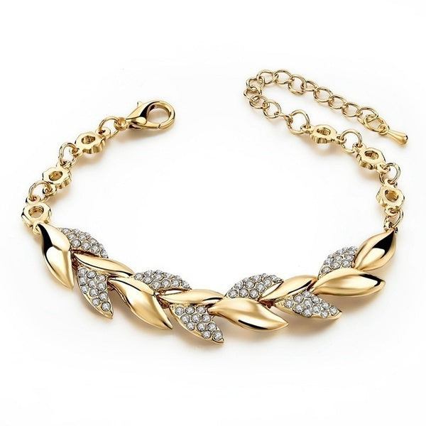 pulseiras feminina acessorios femininos pulseira feminina pedras naturais pulBoêmio pulseira de ouro para as mulheres strass folhas corrente pulseira de luxo 18k ouro trançado jóias de casamento presente de natal jóias