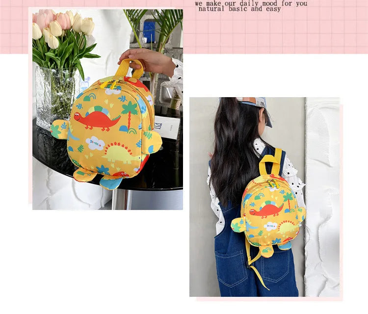 Mochilas de dinossauro bonito dos desenhos animados para bebê, Kindergarten Schoolbag para crianças, meninos e meninas, animais sacos para criança