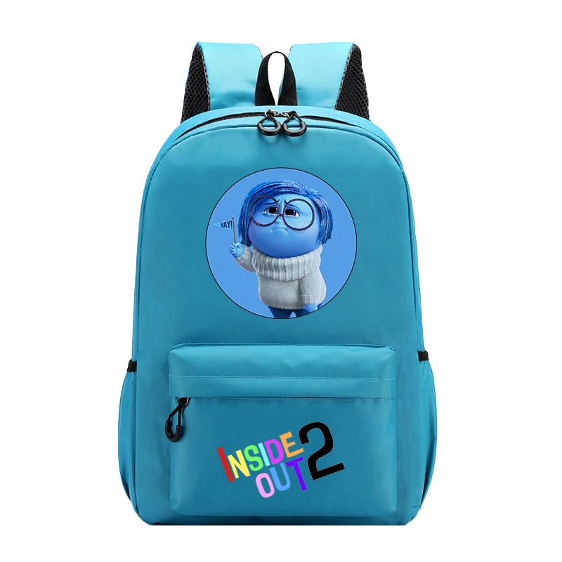 [Hot]Disney Inside Out 2 Backpacks Anime Cartoon Printed Shoulders Bag Back To School Gifts Large Capacity Stationery Storage